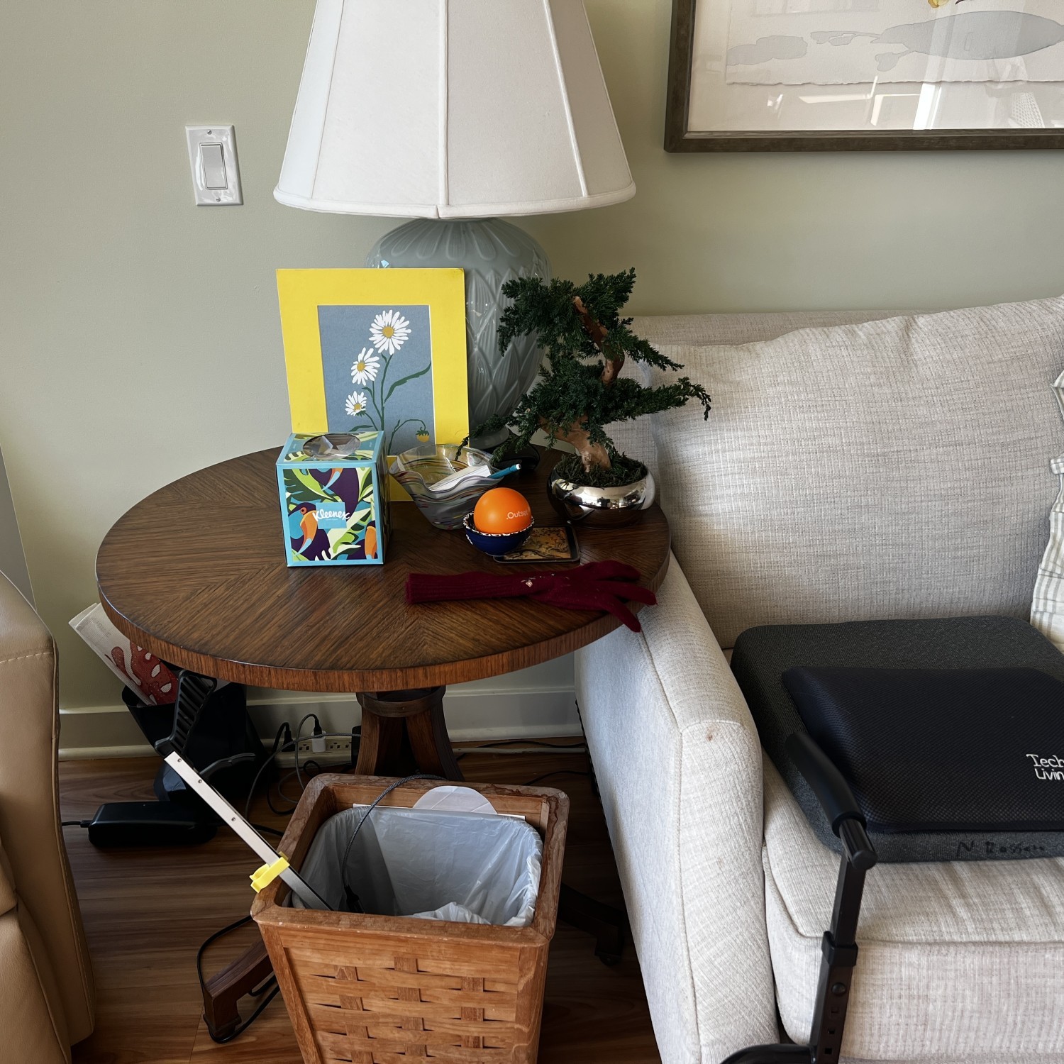 classic round hardwood side table